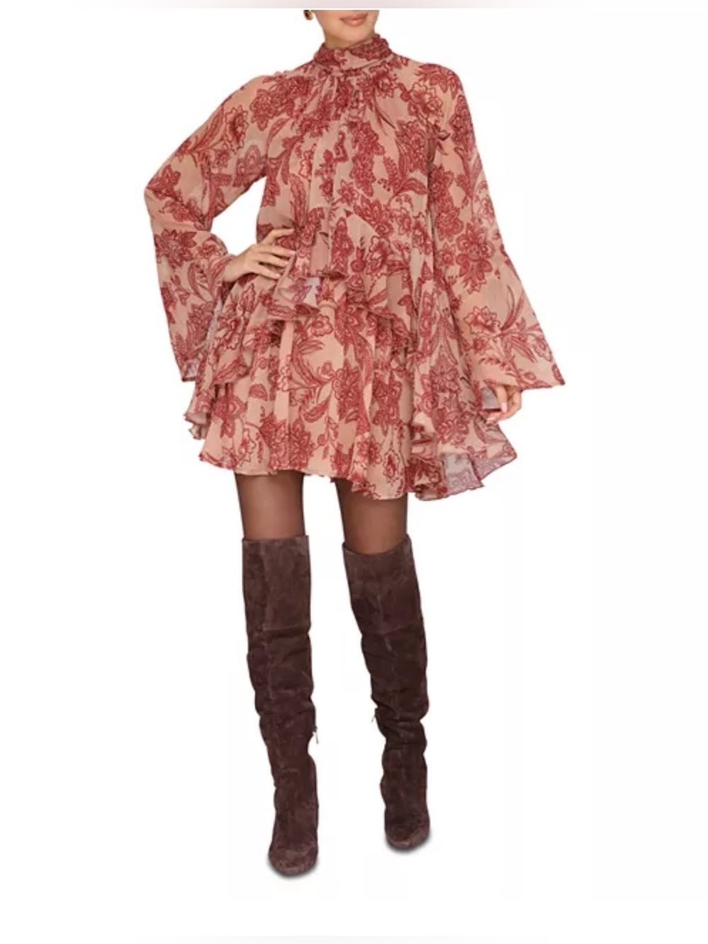 Avec Les Filles Ruffled Mini Dress